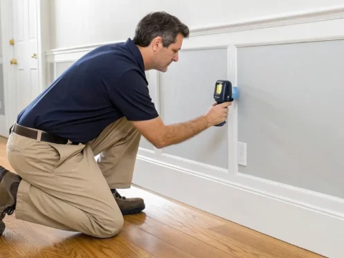 How to find a water leak in a wall using a moisture meter.